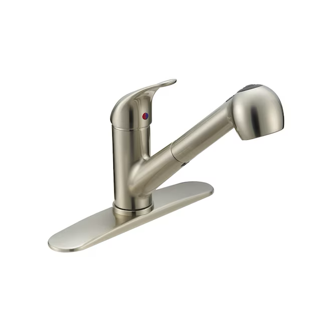 EZ-FLO Prestige Einhand-Küchenarmatur aus gebürstetem Nickel (Deckplatte im Lieferumfang enthalten)