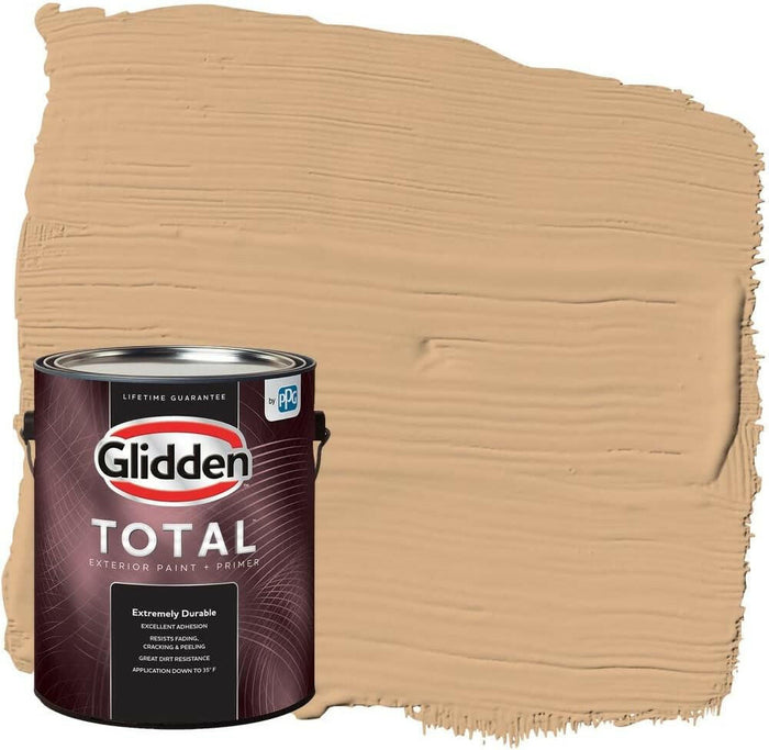 Glidden Total Exterior Paint & Primer semibrillante, color galleta cheddar
