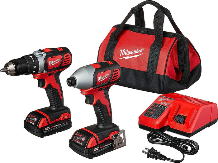 Milwaukee 2691-22 Kit combinado de taladro compacto y destornillador de impacto de 18 voltios