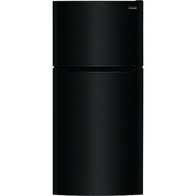 Frigidaire 18.3-cu ft Top-Freezer Glass Shelf Refrigerator (Black) with Ice Maker Bundle