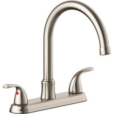 Gooseneck Kitchen Faucet with 30 in. Faucet Connectors