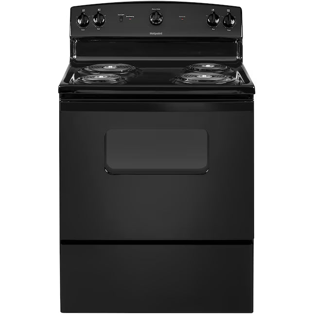 Hotpoint 30-in 4 Burners 5-cu ft Freestanding Electric Range (Black)