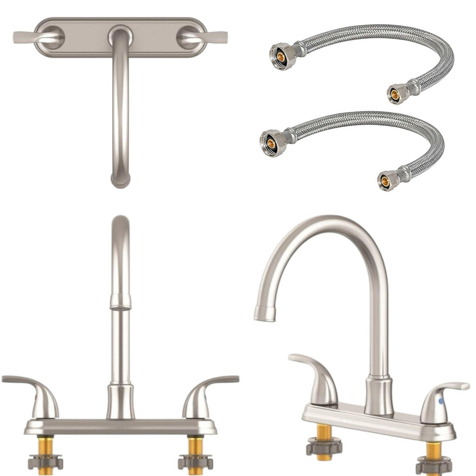 Gooseneck Kitchen Faucet with 20 in. Faucet Connectors