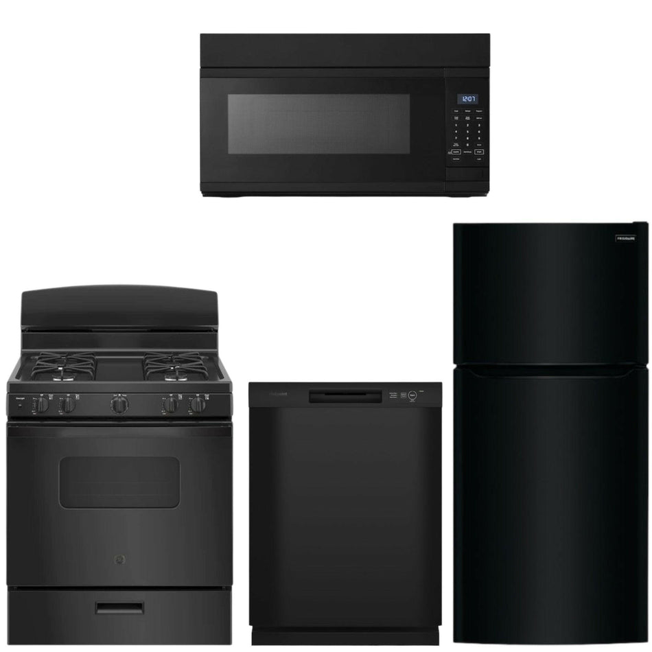 Set schwarzer Elektrogeräte (Gasherd)