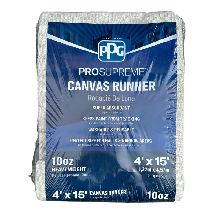 PPG® ProSupreme® Canvas Runner-Abdeckplane, 4 Fuß x 15 Fuß (schwer, 10 oz)