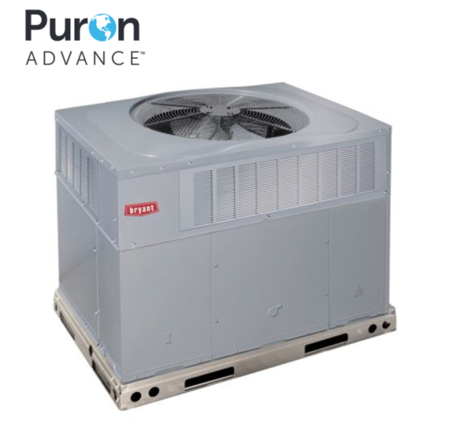 Bryant Legacy™ 3 toneladas, 13,4 SEER2, R454B, calefacción a gas/refrigeración eléctrica para techo, paquete, etapa única, 208/3 