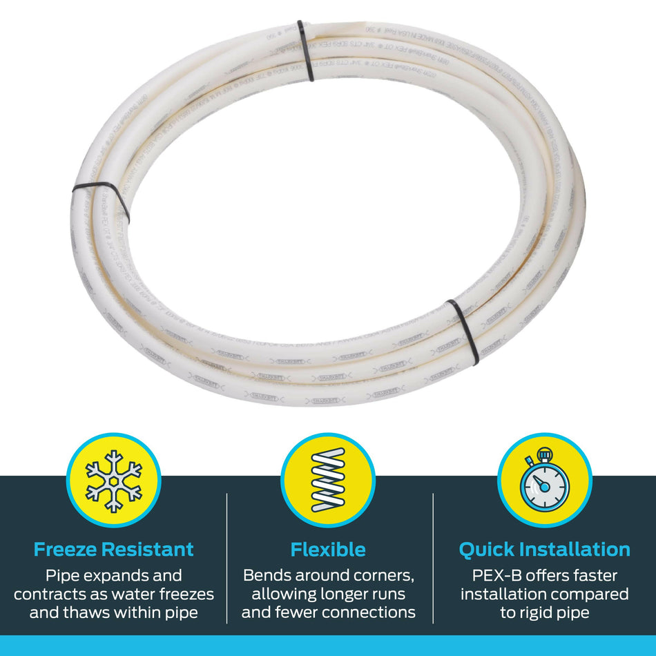 SharkBite 3/4 in. White Pex-B Tubing - 25 ft. Coil