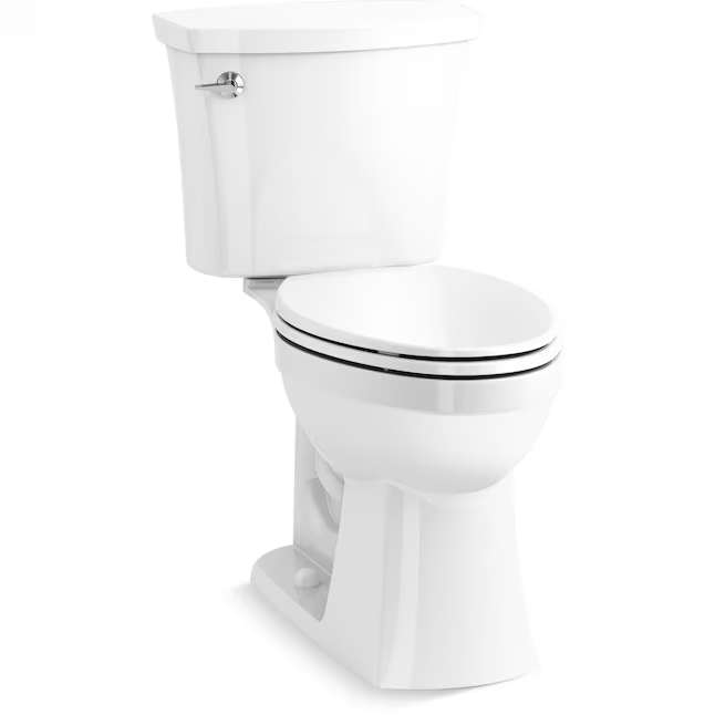 KOHLER Elliston White Elongated Chair Height 2-piece WaterSense Soft Close Toilet 12-in Rough-In 1.28-GPF