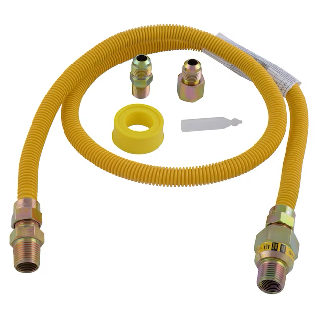 Eastman 48-Zoll-1/2-Zoll-Mip-Einlass x 3/8-Zoll-Mip-Auslass-Installationssatz für Gasgeräte aus Edelstahl