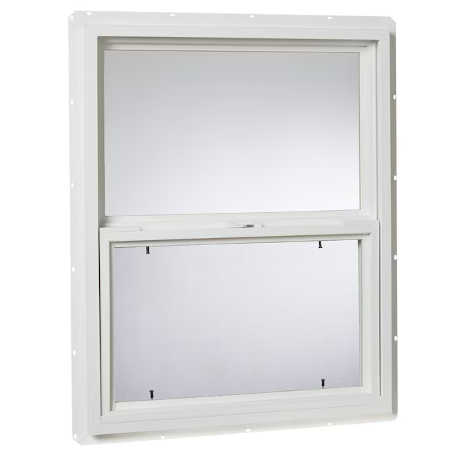 Project Source Serie 20000S Nueva construcción Jamba de 23-1/2 x 29-1/2 x 3 pulgadas Vinilo blanco Ventana de un solo acristalamiento Media pantalla incluida