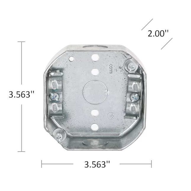 Hubbell RACO Achteck-Elektroverteilerdose aus verzinktem Stahl für Neu- und Altbau