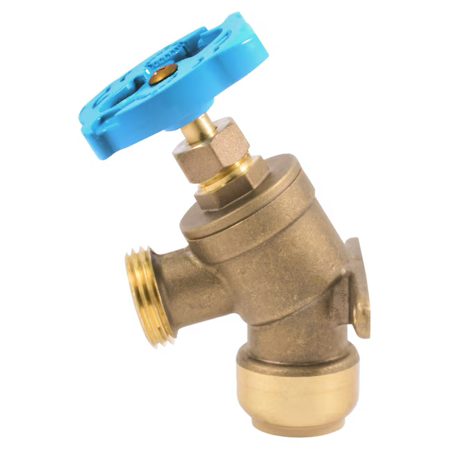 Grifo de manguera multigiro de latón con conexión a presión SharkBite de 3/4 pulg.