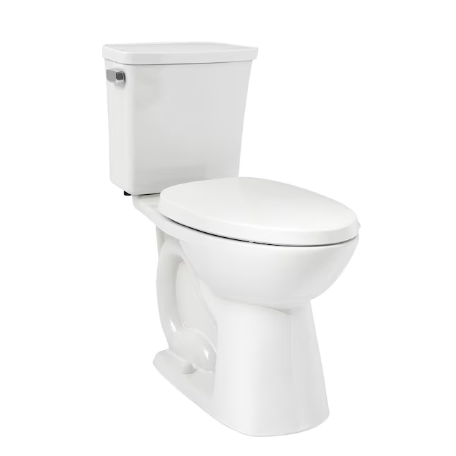 Mansfield Vanquish 2 White Elongated Chair Height 2-piece WaterSense Soft Close Toilet 12-in Rough-In 1.28-GPF