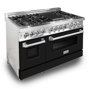 ZLINE Professional 48-in 4.2-cu ft / 1.8-cu ft Convection Oven Freestanding Double Oven Dual Fuel Range (Stainless Steel)