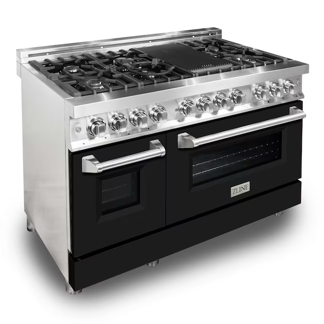 ZLINE Professional 48-in 4.2-cu ft / 1.8-cu ft Convection Oven Freestanding Double Oven Dual Fuel Range (Stainless Steel)
