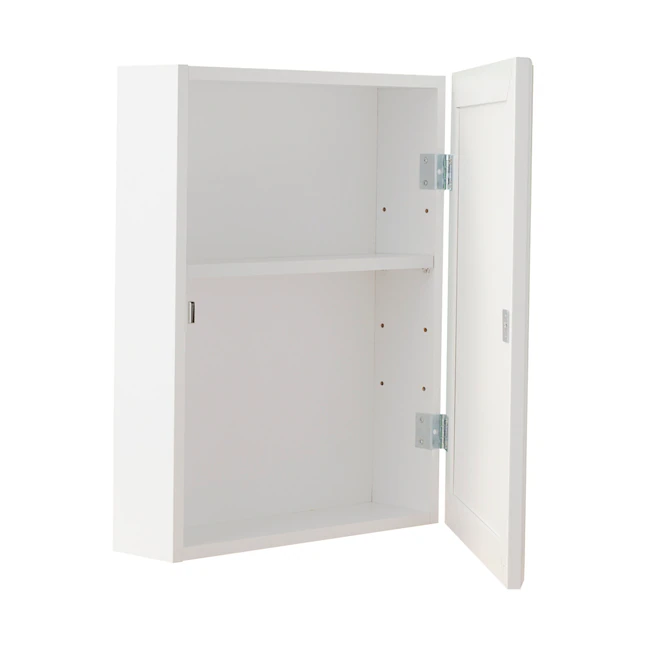 Project Source Gabinete para medicinas rectangular con espejo blanco de montaje en superficie de 15.25 x 19.25 pulgadas