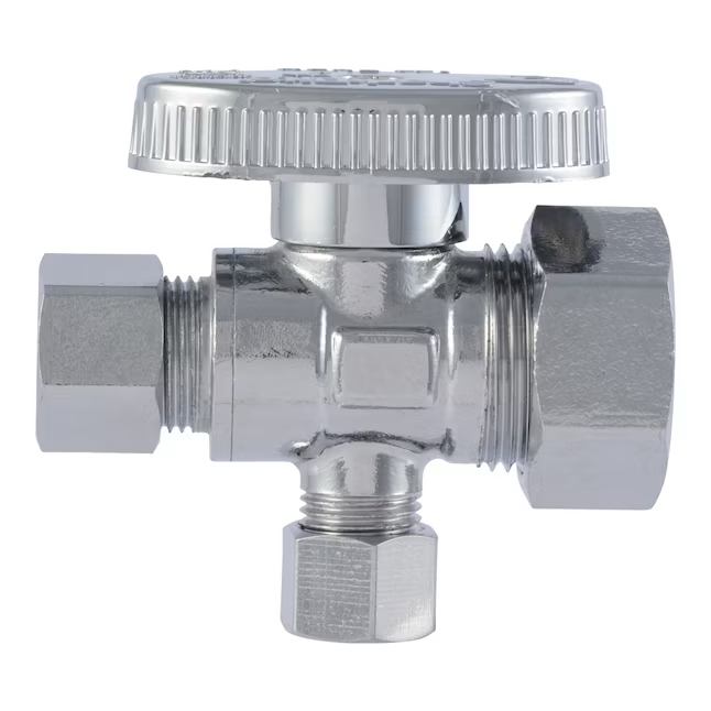 SharkBite 1/2 in. Compression x 3/8 in. OD Compression x 1/4 in. OD Compression Dual Outlet Stop