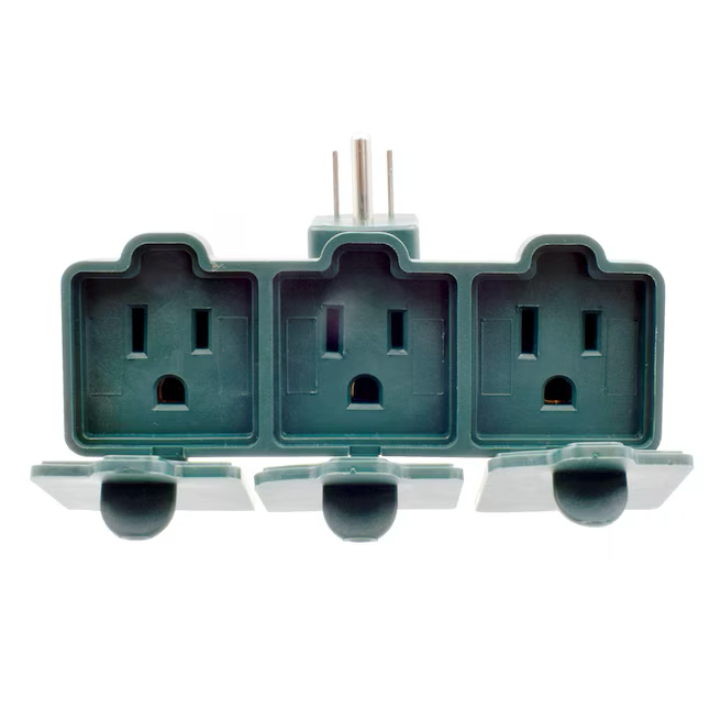 Projektquellenadapter, 15 Ampere, 3-adrige Erdung, Einzel- bis Dreifach-Grün-Basisstandardadapter