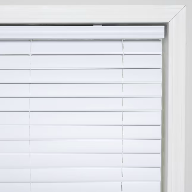 Project Source Premium 2-in Slat Width 36-in x 64-in Cordless White Vinyl Room Darkening Horizontal Blinds