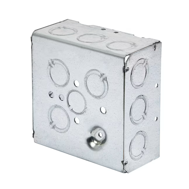 Caja eléctrica cuadrada para obra nueva de acero galvanizado de dos módulos Hubbell RACO