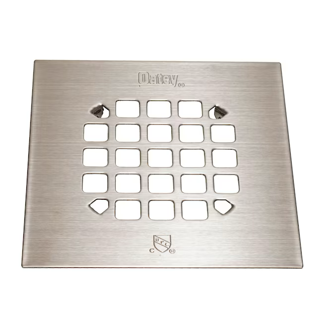 Oatey Snap-Tite Sieb, quadratisch, 10,2 cm, aus gebürstetem Nickel