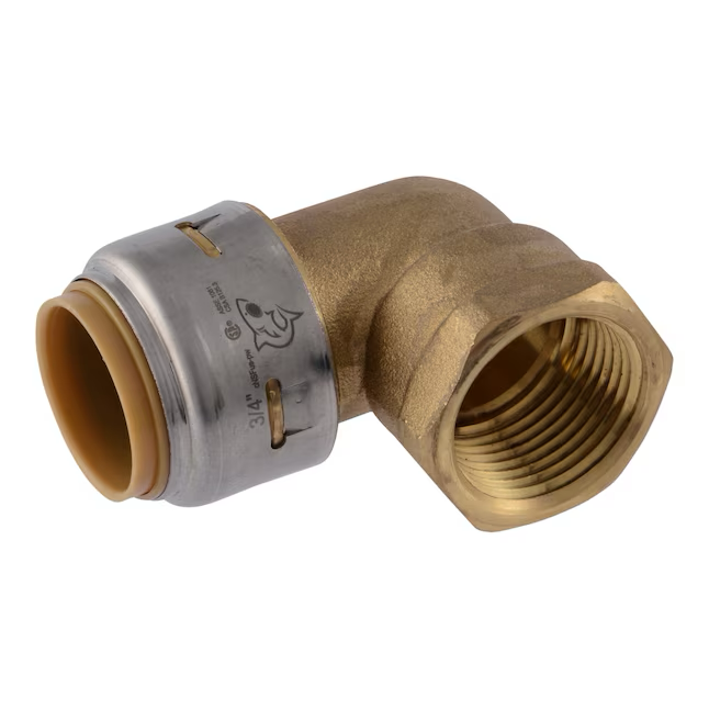 Codo hembra SharkBite Max de 3/4 pulg. con conexión a presión y 3/4 pulg. FNPT de 90 grados