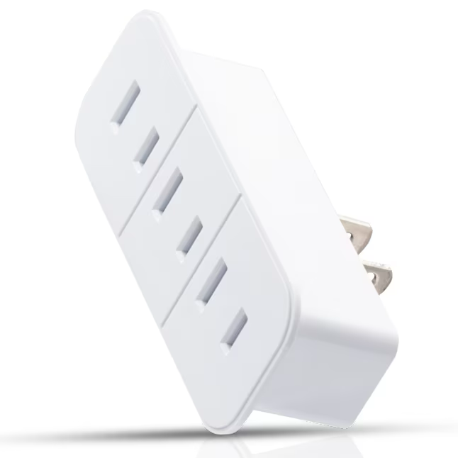 Projektquellenadapter, 15 Ampere, 2-adrig, einfach auf dreifach, cremefarben, einfacher Standardadapter