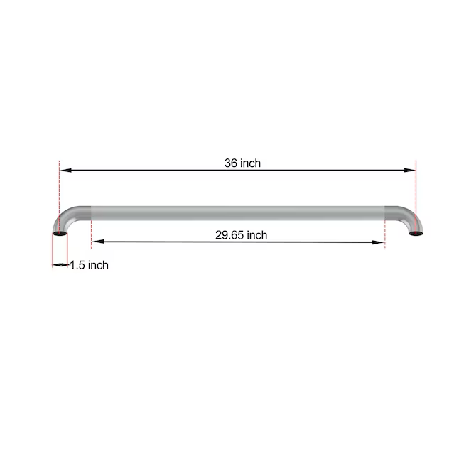 Project Source: Verdeckter, kugelgestrahlter 36-Zoll-Haltegriff aus Edelstahl zur Wandmontage, ADA-konform (Tragfähigkeit: 500 lb)