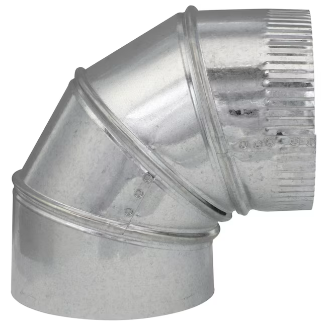 Codo de conducto ajustable de 90 grados redondo de acero galvanizado calibre 30 de 5 pulgadas IMPERIAL