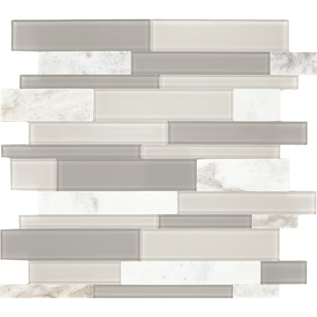 Daltile Smart Stick Twilight 12-in x 13-in Multi-finish PVC Stone look Peel and stick Mosaic Wall Tile ( 0.97-sq ft / Piece )
