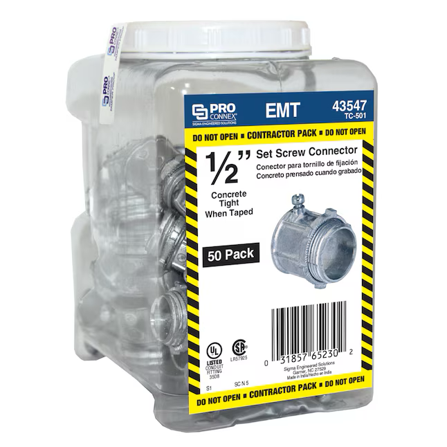 Sigma ProConnex 1/2-in Electrical (EMT) Die Cast Zinc Set Screw Connector Conduit Fittings (50-Pack)