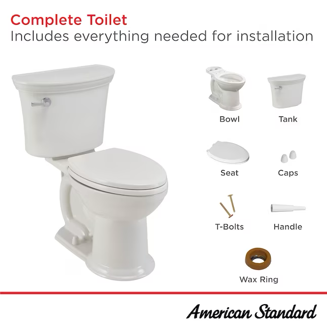 American Standard Esteem VorMax White Elongated Chair Height 2-piece WaterSense Soft Close Toilet 12-in Rough-In 1.28-GPF