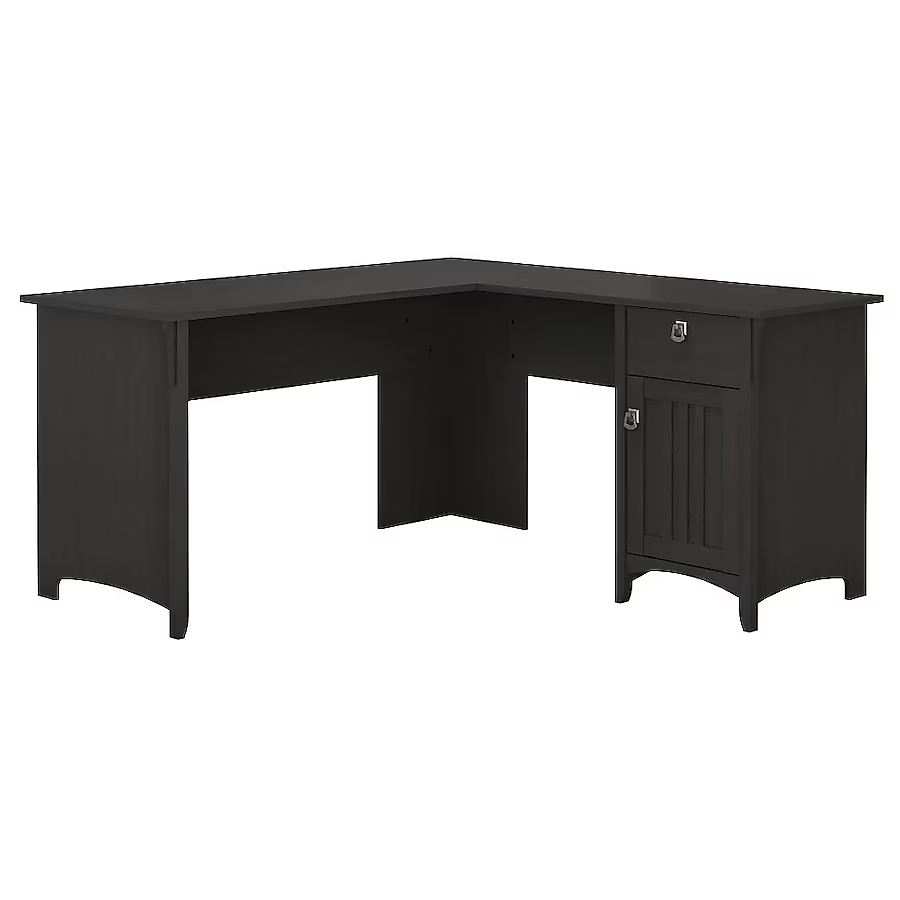 Bush Furniture Salinas Moderner/zeitgenössischer L-förmiger Schreibtisch, 60 Zoll, Schwarz