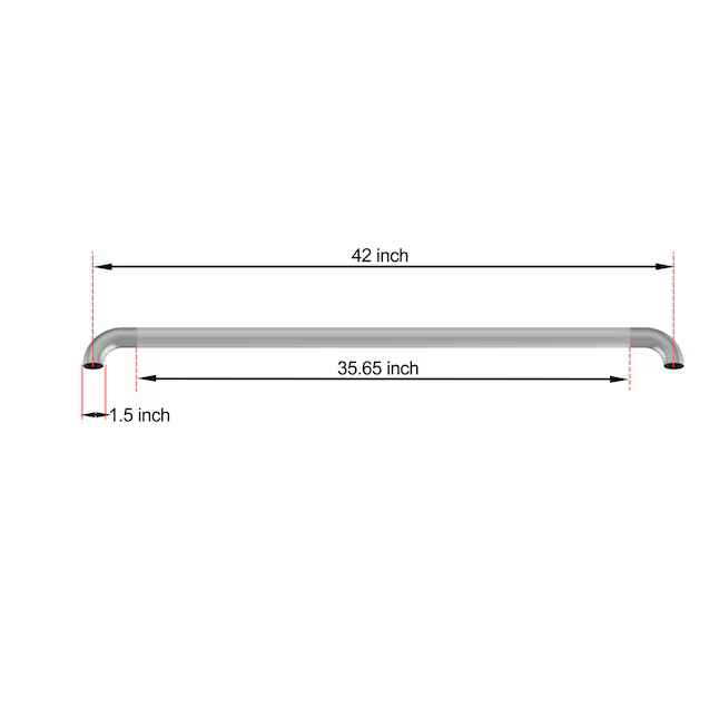 Project Source 2er-Pack verdeckter, kugelgestrahlter 18-Zoll-Haltegriff aus Edelstahl zur Wandmontage, ADA-konform (Tragfähigkeit: 227 kg)