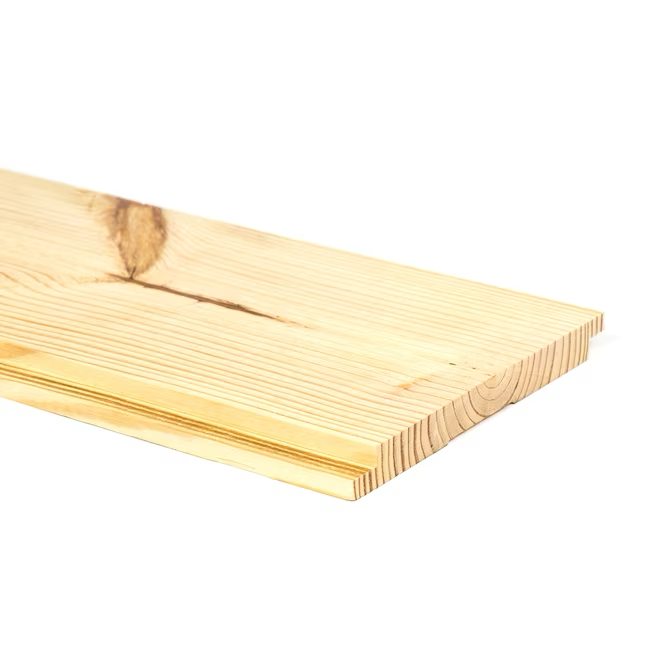 RELIABILT 5.375-in x 8-ft Unfinished Pine Shiplap Wall Plank (Covers 3.58-sq ft)