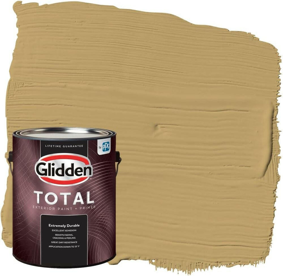 Glidden Total Exterior Paint & Primer Semi-Gloss, Buffalo Hide
