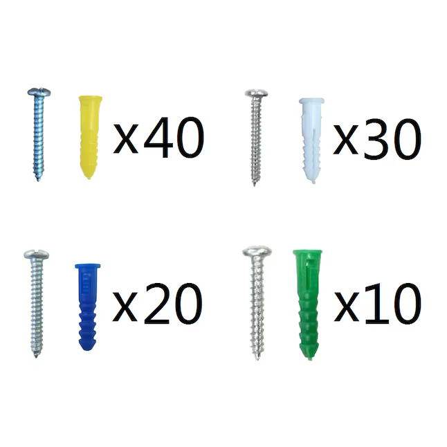 Project Source Anclajes para paneles de yeso de 20 lb, 1/4 x 1-1/2 pulgadas con tornillos incluidos (paquete de 100)