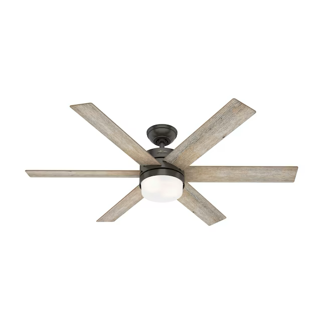 Hunter Kempton Park Ventilador de techo interior de bronce noble de 54 pulgadas con luz y control remoto (6 aspas)