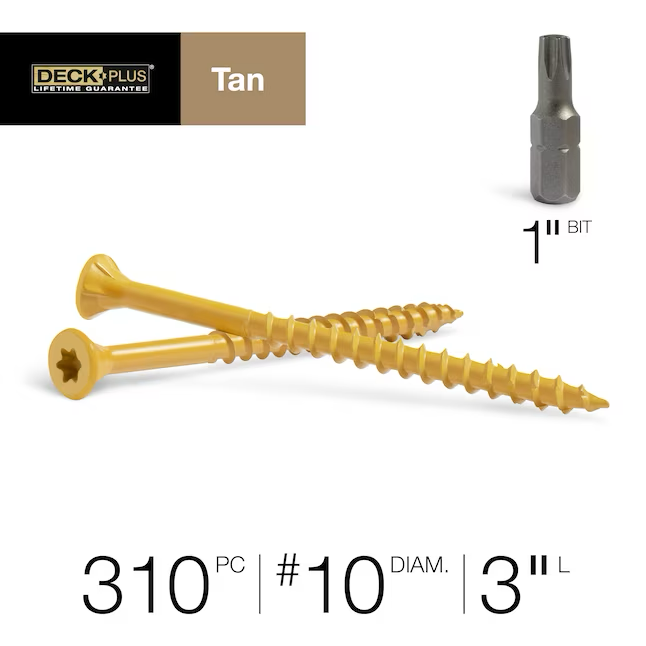 Deck Plus Tornillos para terrazas de madera a madera #10 x 3 pulgadas (310 por caja)
