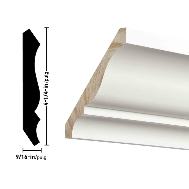 RELIABILT Moldura de corona 48 con imprimación de pino de 4-1/4 pulgadas x 8 pies