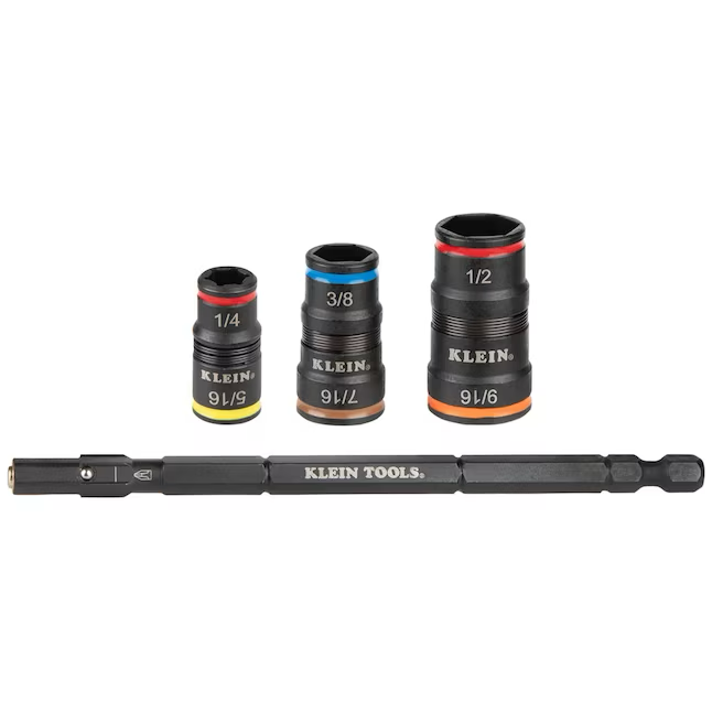 Klein Tools 7-in-1 Impact Flip Socket Set 7-teiliges Standard (SAE) Set Antriebsset 6-Punkt Impact Socket Set
