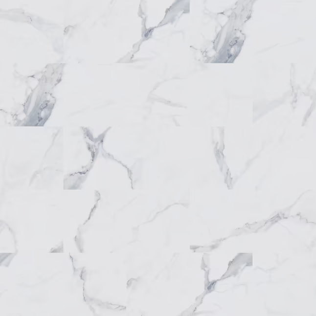 STAINMASTER Glacier Calacatta Marble 12 mil x 12 pulgadas de ancho x 24 pulgadas de largo Pisos de baldosas de vinilo de lujo entrelazados impermeables (19.79 pies cuadrados/caja)