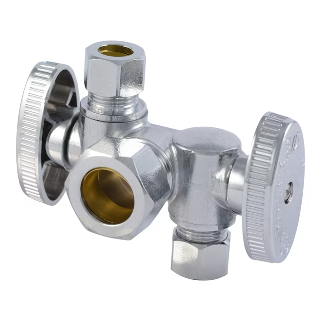 SharkBite 1/2 in. Compression x 3/8 in. Compression x 3/8 in. Compression Dual Shut-off Valve