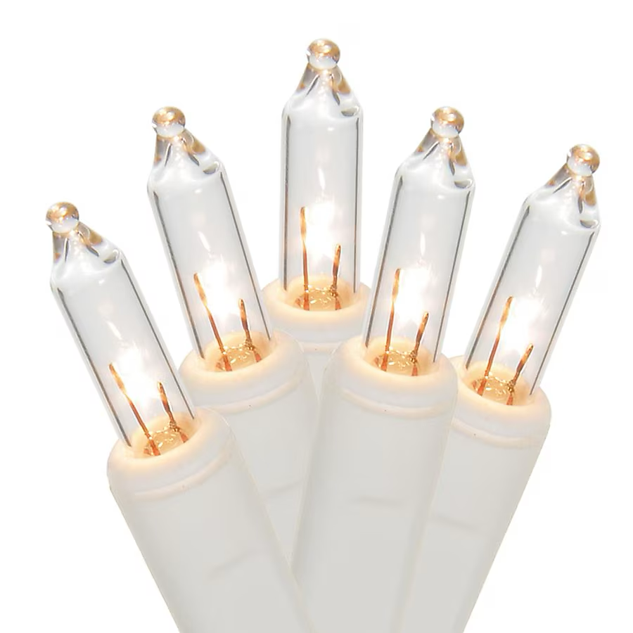 Holiday Living 100er-Pack klare Glühlampen-Weihnachtsleuchten mit weißem Kabel