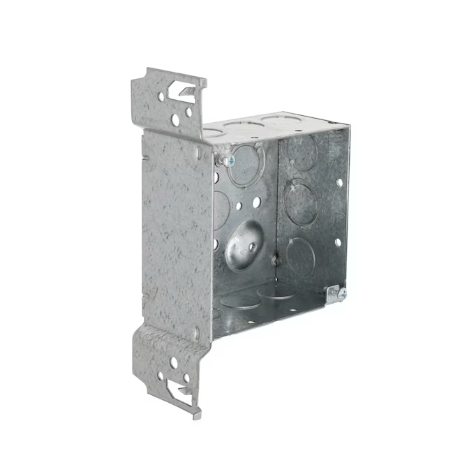 Caja eléctrica cuadrada para obra nueva de acero galvanizado de dos módulos Hubbell RACO
