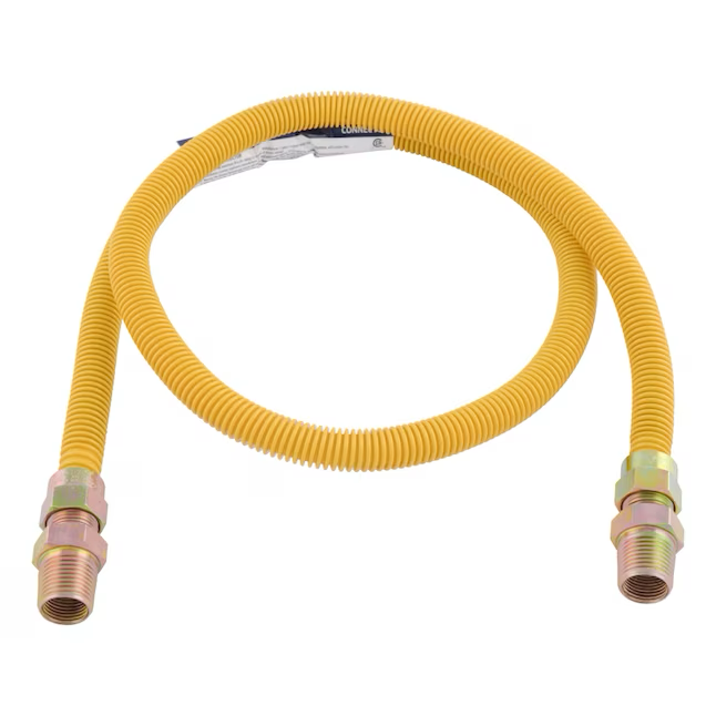 Eastman Conector de gas de acero inoxidable con entrada Mip de 48 pulgadas y 1/2 pulgadas x salida Mip de 1/2 pulgadas