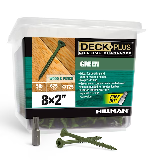 Deck Plus Tornillos para terrazas de madera a madera #8 x 2 pulgadas (625 por caja)
