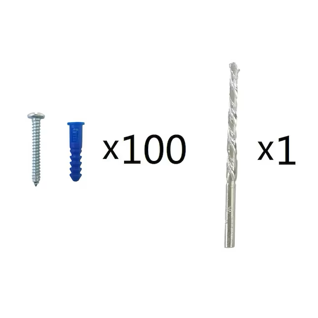 Project Source Anclajes para paneles de yeso de 25 lb, 1/4 x 1-1/4 pulgadas con tornillos incluidos (paquete de 100)