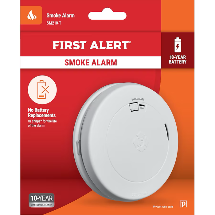Detector de humo fotoeléctrico First Alert con batería de 10 años de duración