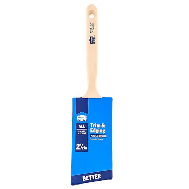 Project Source Better All Paints and Stains Brocha de pintura angular de poliéster reutilizable de 2-1/2 pulgadas (brocha para recortar)